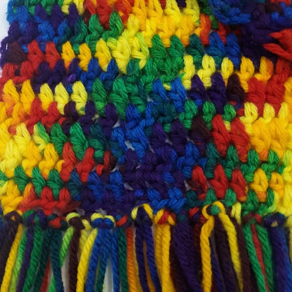 PRIDE Crotched Rainbow Scarf  88" x 5.5" - Picture 4 of 9